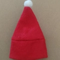 Mini bonnet de Noël en feutre rouge avec pompon blanc pour décoration de bouteilles - Style A / 6*12cm (Bouchon de Bouteille, Ensemble de Couverts) / Rouge