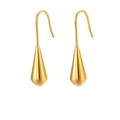 Minimalistische goldene Tropfenohrringe mit Hochglanz-Finish auf weißem Hintergrund - Klobige Teardrop / Gold