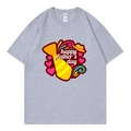 Men's grey crewneck t-shirt with colorful Happy Father's Day print and tie graphic - XS / Style 317 / Gray