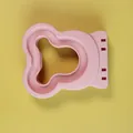 Pink heart-shaped sandwich cutter mold with stainless steel edge and safety hand guard - Bear Pink