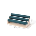 3-tier dark green velvet bracelet display stand with natural bamboo base and dimensions - 40cm/3-Tier / Dark Green
