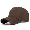 Berretto da baseball classico marrone scuro in twill di cotone con visiera curva - Regolabile / Caffè con bordo caffè