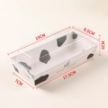 Rectangular sandwich box with cow print base and clear plastic lid 19x8.5x6cm - Large Rectangular Cow Print