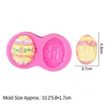 Pink silicone mold for Easter egg fondant and chocolate crafts with 3D floral pattern - #6 Easter Egg Double Cavity / Pink