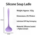 Light purple silicone soup spoon with nylon core 29.5cm length for nonstick pans - Large (Thick) / Purple