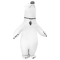 Inflatable polar bear costume with black bow tie and claws for Halloween party - Polar Bear / One Size