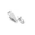 Silver stainless steel textured drop earrings for women measuring 25mm in length - Snowflake Pattern Long Teardrop Style (F2258) / 11x25mm (10 Pieces Pack) / Silver