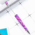 DIY beaded pen with purple and pink spiral grip and sleek silver metal barrel design - Purple and Pink Spiral Stripes (13)