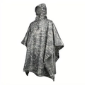 Three-in-one lightweight digital camouflage hooded poncho for outdoor hiking and camping - ACU Camouflage