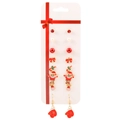 Christmas stud earring set featuring reindeer and Santa glove pendants on card - Glove Style (H-135)