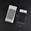 Clear self-adhesive jewelry bag with white header, 6x13cm size for retail display - 6*10+3 (White Pearl) / 100 Pcs/Pack