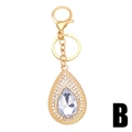 Sparkling waterdrop crystal keychain with gold metal plating and lobster clasp for bags - Style B / Pavé Clear