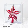 Puntale a stella per albero di Natale rosso e argento, 20x22cm, peso di 85g - Stella per Puntale Albero Rosso Lucido (85g)