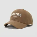 Close-up of Boston 1630 embroidery and high-quality cotton texture on kids baseball cap - 50cm (Recommended 1-3 Years) / Coffee
