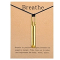 Collana con fischietto mindfulness dorata con cordino nero su carta kraft Breathe - HX02 (Senza Carta) / Oro