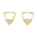 Triangle hoop earrings in gold plated copper with pavé zircon geometric minimalist style - Style C-Geometric Triangle / Gold