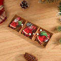 Set de décorations de Noël en bois Père Noël et élan dans une boîte cadeau en kraft - Lot de 3 Casiers Père Noël