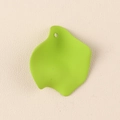 Grass green wrinkled acrylic petal earring charm with a matte finish and single hole - 10Pcs Medium / Fruit Green