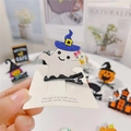 Molletta per capelli a forma di fantasma bianco glitterato con cappello da strega - Fantasma 3D