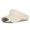 Beige marathon sun visor hat for running with breathable open top and curved brim - Khaki