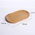 Oval solid wood display tray for jewelry storage, size 18x10cm with natural wood grain - Small