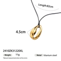 Golden shell titanium steel pendant necklace with black cord rope for women - Shell Style (2410ZK31220XL)