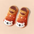 Rutschfeste Baby-Socken in Weinrot mit süßem Löwen-Motiv und elastischem Halteband - Größe M (1-3 Jahre) / Weinrot Löwe