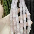 Perles carrées en quartz rose naturel pour la création de colliers et bijoux DIY - 4x4mm (Environ 38cm Fil) / Quartz rose