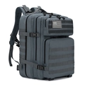 Tactical Oxford backpack in dark grey with US flag patch and MOLLE system - 45L / Gray