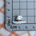 Miniature white witch hat resin charm with black band for DIY phone case making - White Magic Hat