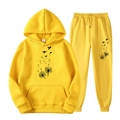 Survêtement en polaire jaune avec sweat à capuche à cordon et imprimé pissenlit - S / Haut Et Bas / Jaune 2