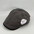 Detail view of the vintage cotton duckbill cap showing fine stitching and letter patch - M / Dark Gray