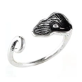 Vintage silver calla lily open ring with intricate floral textures and adjustable band - Lily