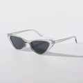Retro cat-eye sunglasses with transparent frame and dark grey lenses for women - Transparent Grey Frame Grey Lens