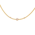Set collana a catena cubana dorata con perle e cerchi di cristalli scintillanti - Collana di Perle Tonde in Pieno Zirconia (4#)