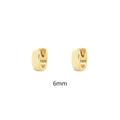 Aros minimalistas de 6 mm en plata de ley S925 bañados en oro con grabado S925 nítido - Color Dorado (6mm)