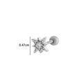 Sternförmiges silbernes Knorpel-Ohrpiercing mit funkelndem Zirkon, Größe 0,47 cm Durchmesser - 1# Stern-Stil / Silber