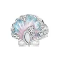 Charm coquillage en argent 925 avec dégradé rose et bleu, opale et zircones - Charm Coquillage Émail Dégradé(BSC1017)