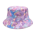 Colorful bucket hat with vibrant psychedelic mushroom pattern for outdoor sun protection - M (56-58cm) / Colorful Psychedelic Mushroom Print (1#)