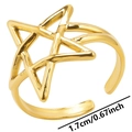 Dettaglio anello stella dorata con doppia fascia regolabile e diametro interno di 1,7 cm - Oro