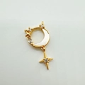 Détail du pendentif lune et étoile plaqué or 18K avec nacre blanche et zircon cubique - Croissant de Lune (Coquille Blanche)