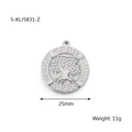 25mm stainless steel Tree of Life pendant with Greek key border and silver finish - Style 14