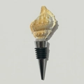Conch shell wine bottle stopper with stainless steel base and silicone seal ring - Sea Cucumber Shell Stopper
