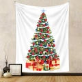 Dettaglio di un arazzo natalizio con albero decorato e scatole regalo colorate - GT100609 Albero dei Regali di Lusso / 130X150CM Tessuto Spazzolato