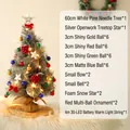 60cm beschneite Kiefernnadel-Weihnachtsbaum mit LED-Lichtern und silberner Sternspitze - 60cm Beflockte Kiefernnadel Baum Set