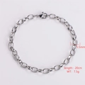 Bracciale da uomo a maglie ovali argento 5,5mm con specifiche di misura - Bracciale / 5,5mm di Larghezza x 20cm di Lunghezza
