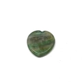 Polished heart-shaped natural green stone thumb worry stone for stress relief - Fluorite