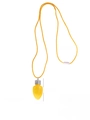 Collar con colgante de bombilla amarilla con cordón ajustable y dimensiones fijas - Collar de Cuerda con Bombilla Amarilla