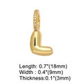 Detailed dimensions of gold letter L pendant with crystal setting in inches and mm - Gold - Letter L
