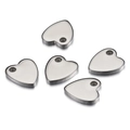 Polierte herzförmige Edelstahlanhänger für die DIY-Schmuckherstellung - 9*10mm / Stahlfarbe